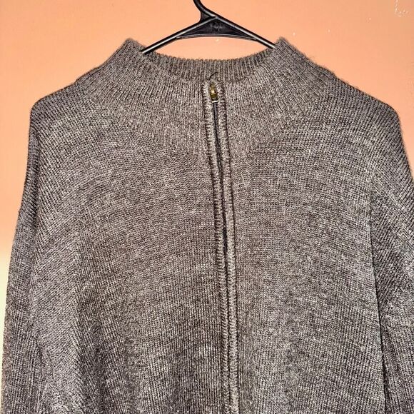 Harbor Bay Men's Brown Full Zip Mock Collar Sweater - XLT - Picture 6 of 7